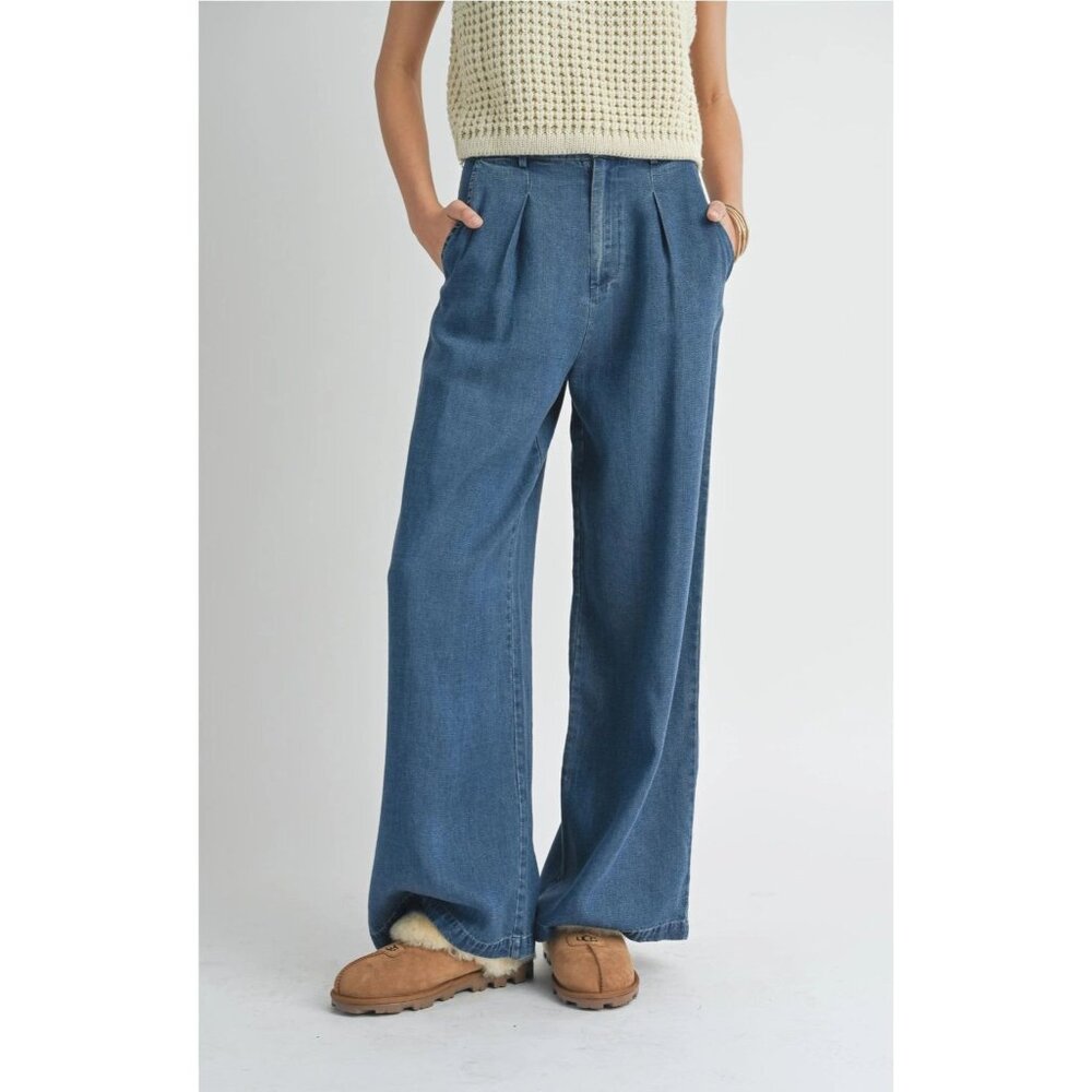 Archives Wide Leg Chambray Pants